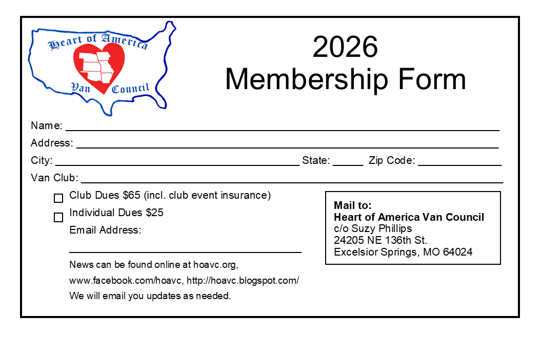 Heart of America Van Council Membership